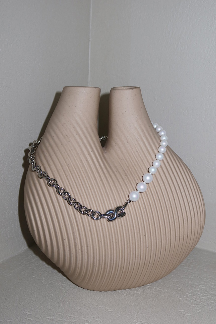 [김나영 착용]MONGDOL Pearl necklace (Sliver)